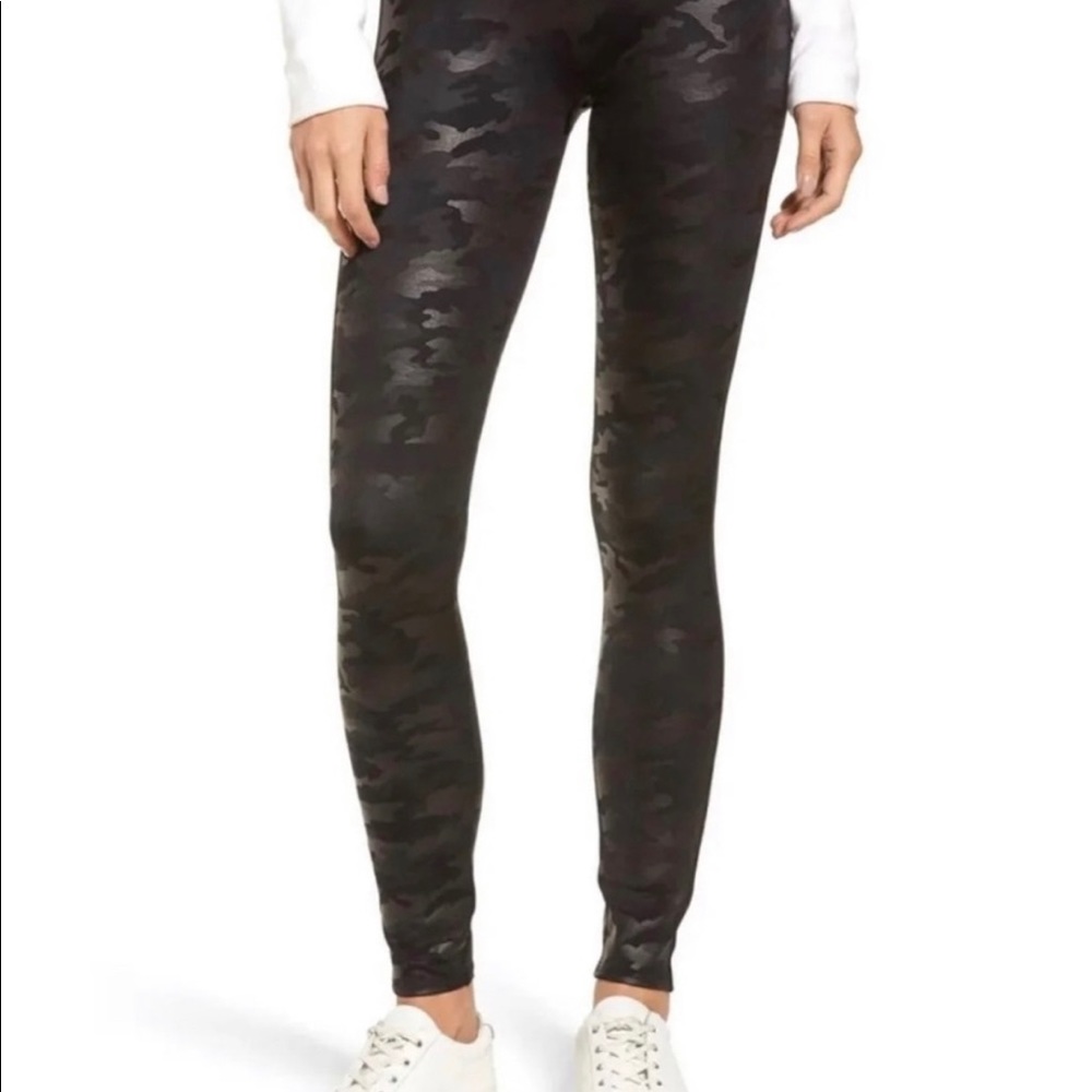 NWT Spanx Faux Leather Camo Leggings